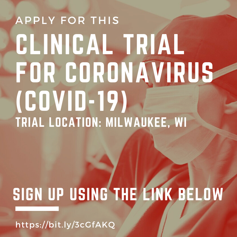 TrialsNearMe's tweet image. We're in search of patients who are hospitalized due to #COVID19 for this latest #ClinicalTrial.
.
Learn more about this #ClinicalResearch Study in #Milwaukee, WI
.
Visit the link to get the details &amp;amp; apply: bit.ly/3cGfAKQ
.
#Coronavirus #ClinicalStudy