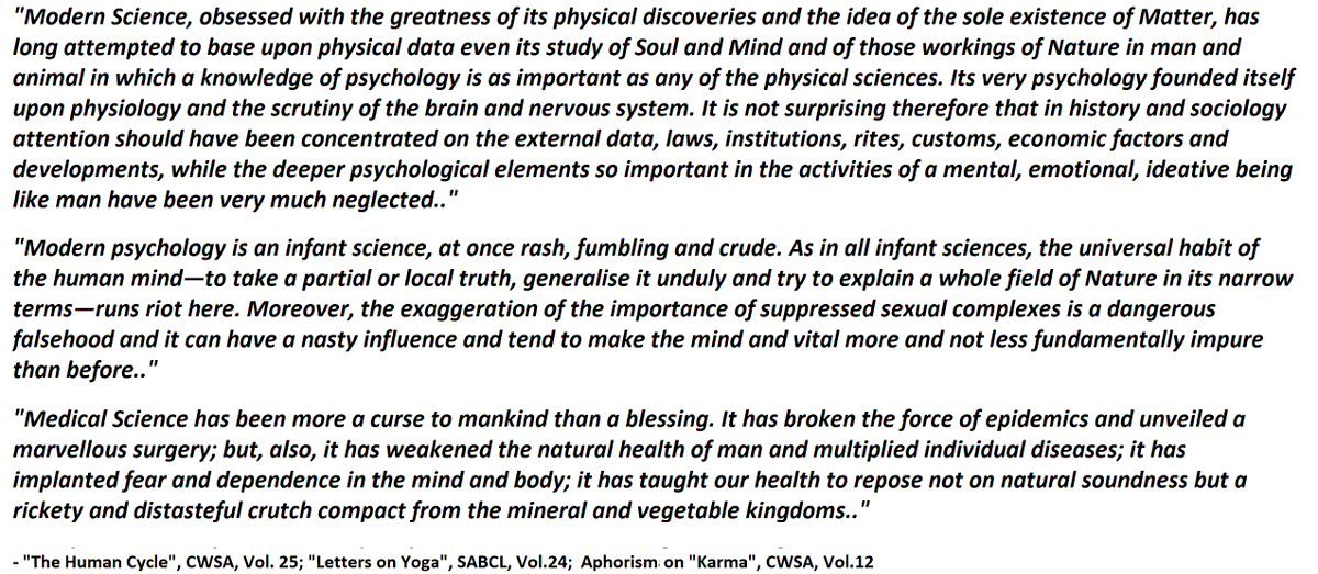 12.2) The Focus on Externalities in All Branches (from  #SriAurobindo's Arya writings and letters)