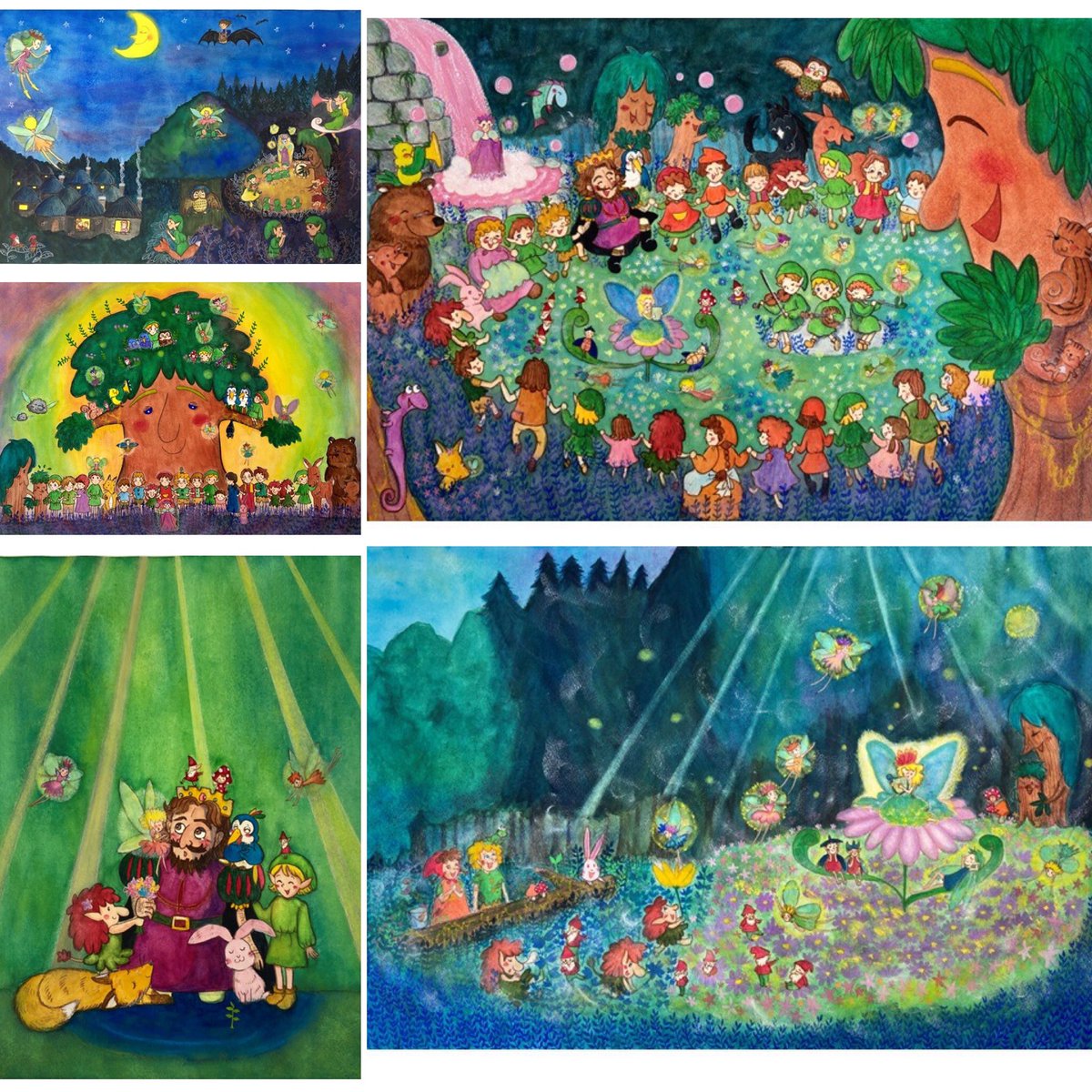 TheMagicalFore1's tweet photo. Submitting my kickstarter campaign for review this week, so hoping to go live soon! Here are the paintings I’ll be offering as rewards, along with the book. Btw, crowdfunding is hard work! #themagicalforest #brettalannelson #fantasybook #childrensbooks #poetry #kidslovenature https://t.co/FtfgGV4bR1