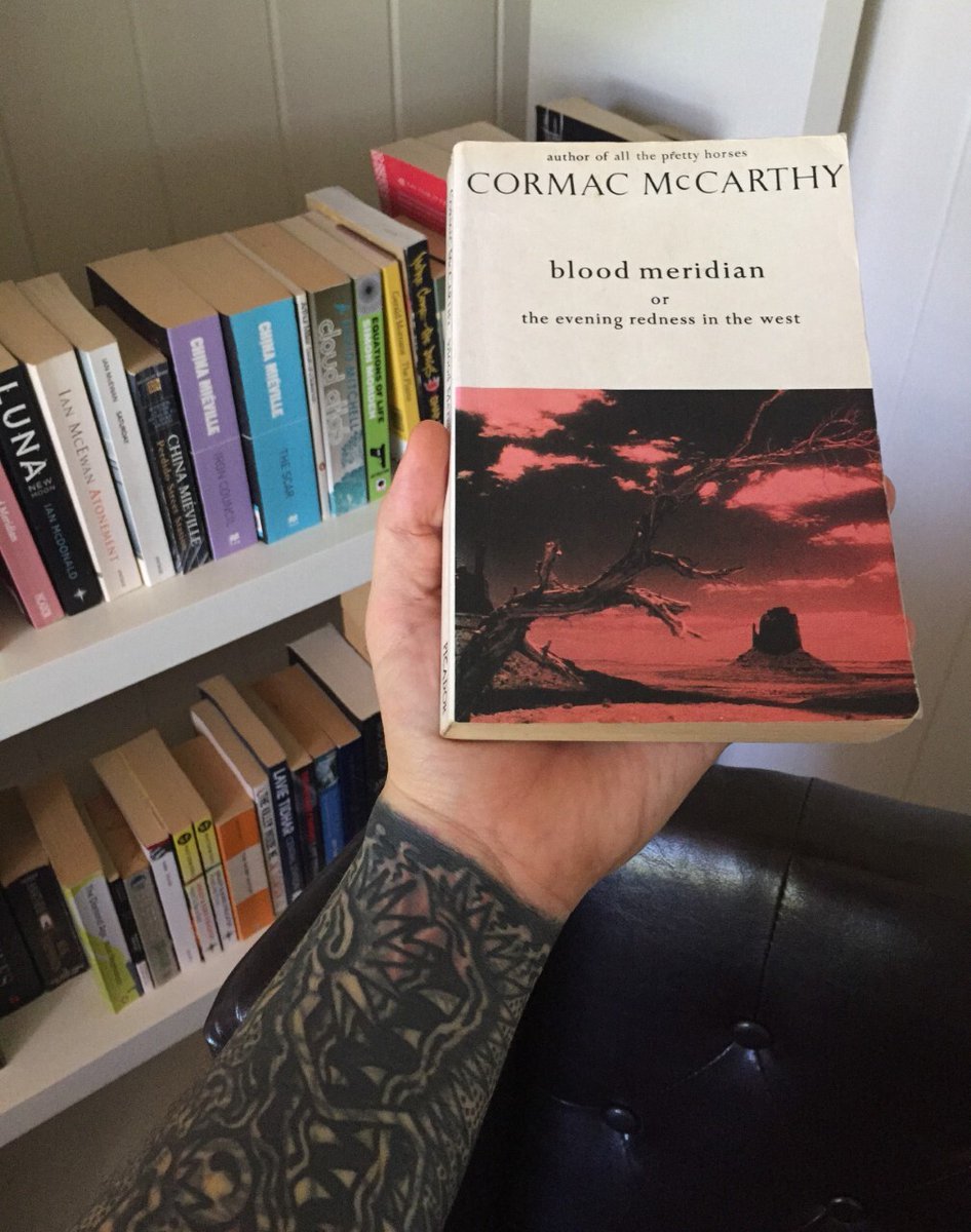 Digitisation assistant Owen picked out 'Blood meridian: or the evening redness in the west' by Cormac McCarthy as his favourite, and has given us a cheeky shot of his bookshelf as well!  #WorldBookDay 12/