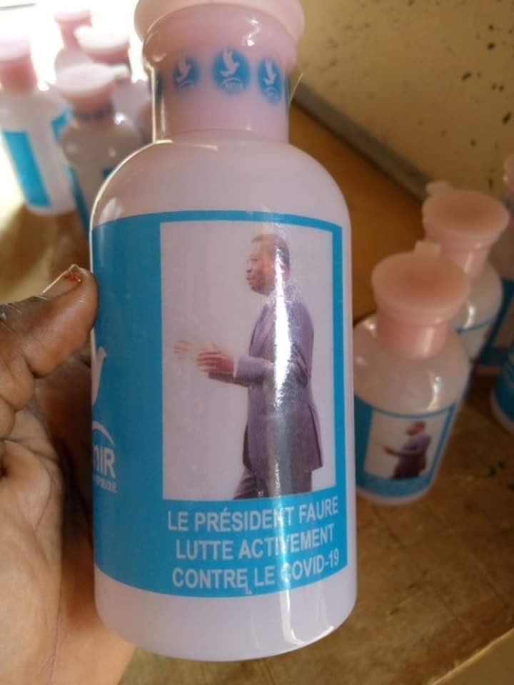 Dictator  @FEGnassingbe of  #Togo has custom made hand sanitizers. And if you support the regime, you qualify for a $17 monthly stipend.