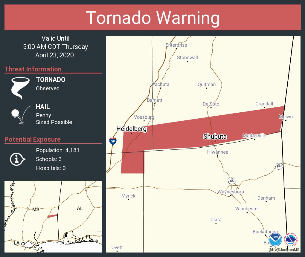 NWS Tornado on Twitter "Tornado Warning continues for Heidelberg MS