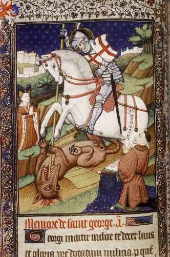 Vent your rage at St George and his penchant for bullying diminutive dragons as you assemble a puzzle of this tragic scence here  https://jigex.com/KU4f  (Bodleian Library Ms Auct. D. inf. 2. 11 f. 44v)  #ProtectDragonsFromGeorge  #stgeorgesday2020