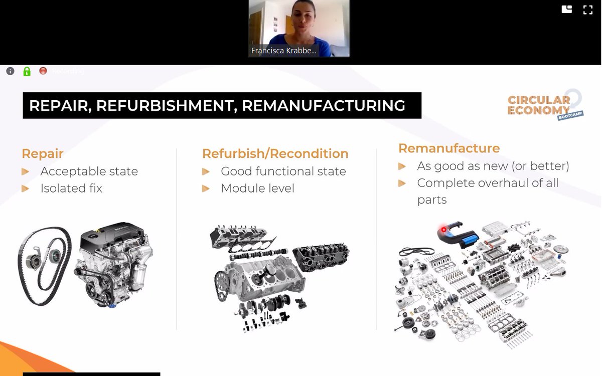 Francisca shares a great, practical, example of how designing products for remanufacturing maintains the value of the materials 