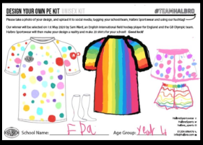 FalmouthPrimary's tweet photo. #TeamHalbro We have been busy designing PE kits in Year 3 (age 8yo) We have creations from Adella, Aliyah, Imogen and Julian! https://t.co/Ee84M2WdwE