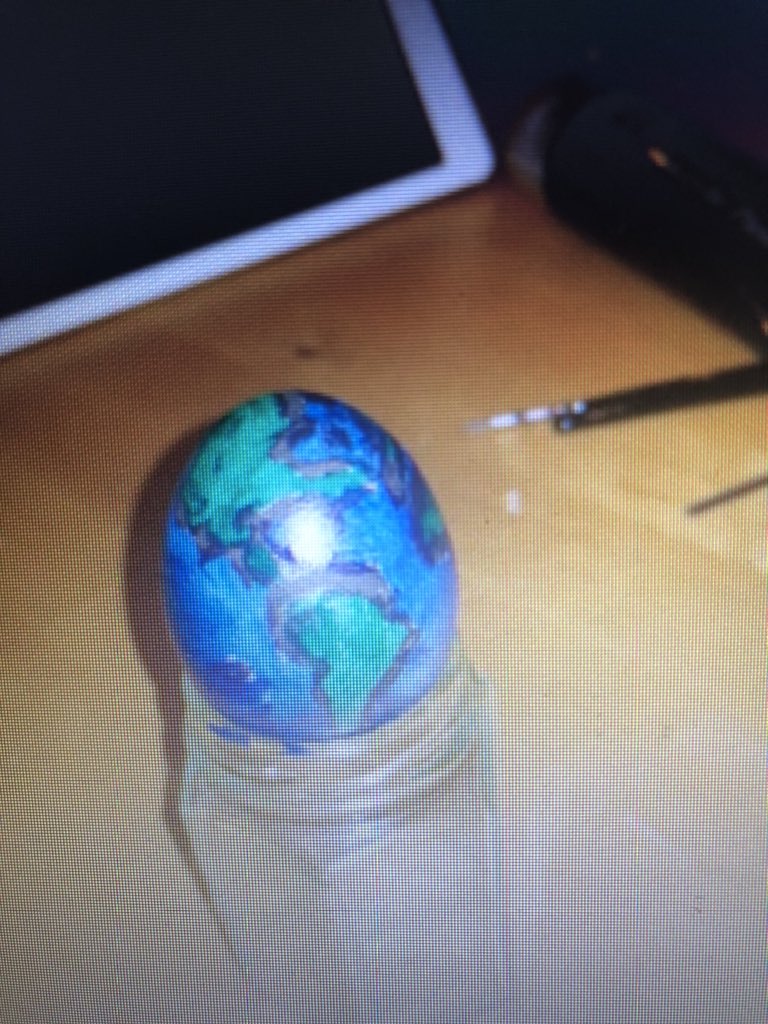 MHCHSGeography's tweet photo. Another eggtastic entry from Henry in Year 8. Fabulous detail on this globe. Well done, great effort! #GeographyGlobes https://t.co/LYv95Nksr0
