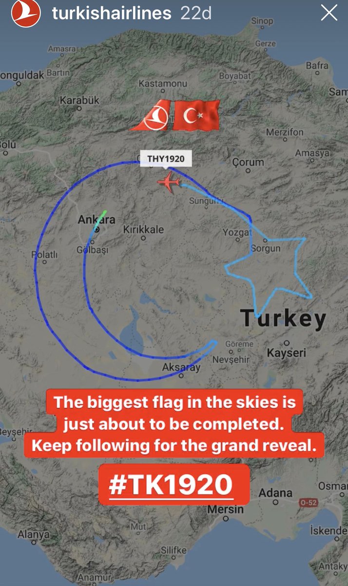 Türk Hava Yolları, TK 1920 uçağı ile en büyük Türk bayrağını gökyüzüne çizdi. Kalbimizi bir kez daha fethetti ♥️🇹🇷🎈 Yaşsın 23 Nisan! Yaşasın 100 yıllık egemenlik! #Ataturk #uluönder #özlüyoruz <a href="/TK_TR/">Türk Hava Yolları</a>