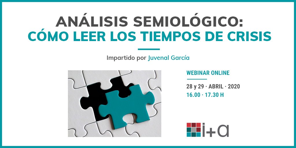 ¡Y ponemos en marcha un nuevo #webinar! Y de nuevo ¡gratuito! Impartido por @juvenal62garcia sobre la aportación desde la #semiología en el análisis de la #actualidad que estamos viviendo. Te gustará, seguro: ia-espana.es/index.php/curs…