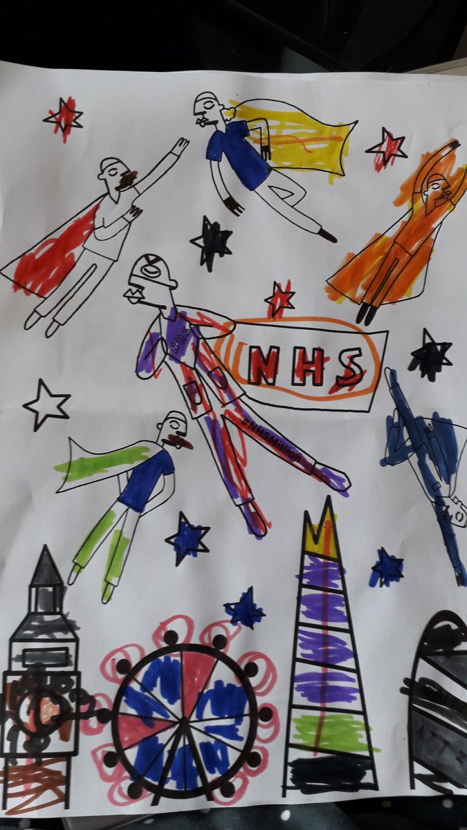 MichelleJane74's tweet photo. We have loved doing these art posters during homeschooling for our windows at home to show our support for our NHS..💙💙
#NHSMillion #Covid19UK https://t.co/S0zMiP955J