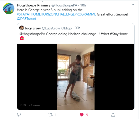 DRETsport's tweet photo. It really has been great seeing @DRETnews children getting involved in the #HorizonProgramme @EYFSDRET1 PE homework cards &amp; the #StayAtHomeHorizonChallengeProgramme. Well done children, parents and teachers. https://t.co/YFla4Fe3QC