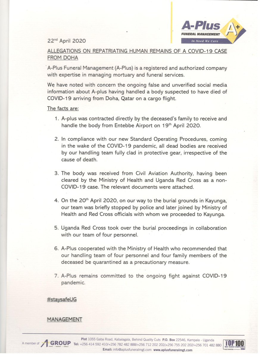 DrRoseMutumba's tweet photo. My attention has been drawn to @TrumpetnewsUG 's false allegations on a COVID-19 case. The facts @DianaAtwine @MinofHealthUG @JaneRuth_Aceng @nbstv @MengoHospital @ntvuganda @ChimpReports @ainbyoo @SimonKaggwaNjal @NaturindaCarol @TrumpetnewsUG 
#Mengocares
#StaySafeUG https://t.co/X7N8T8x1Lp