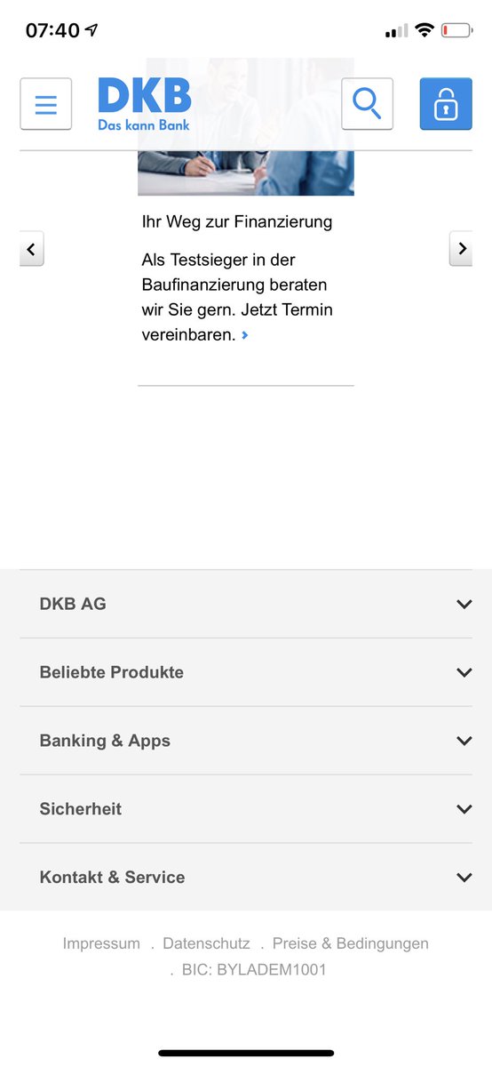 In der „App“ braucht man nicht auf jede Seite Impressum und nutzlose Navigation unten. Bitte dringend entfernen! Wenn ich das will, gehe ich auf dkb.de. Was altuell die App ist, nichts anderes. @DKB_Support @DKB_RegTech @DKB_CodeFactory #dkb #daskannbank auchnet