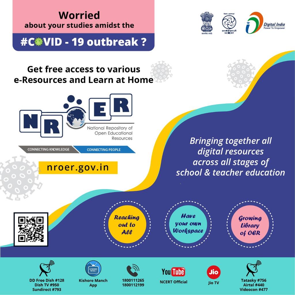 ncert's tweet photo. Join us to #FightCovid19: If you are done with the 'to do list' & getting bored at home then hold on, we have more to suggest. Explore #NROER & try hands at quizzes, games, making toys and many more for free. #StayHome, follow #lockdown & get creative with e-contents of NCERT. https://t.co/0UomdR79aV