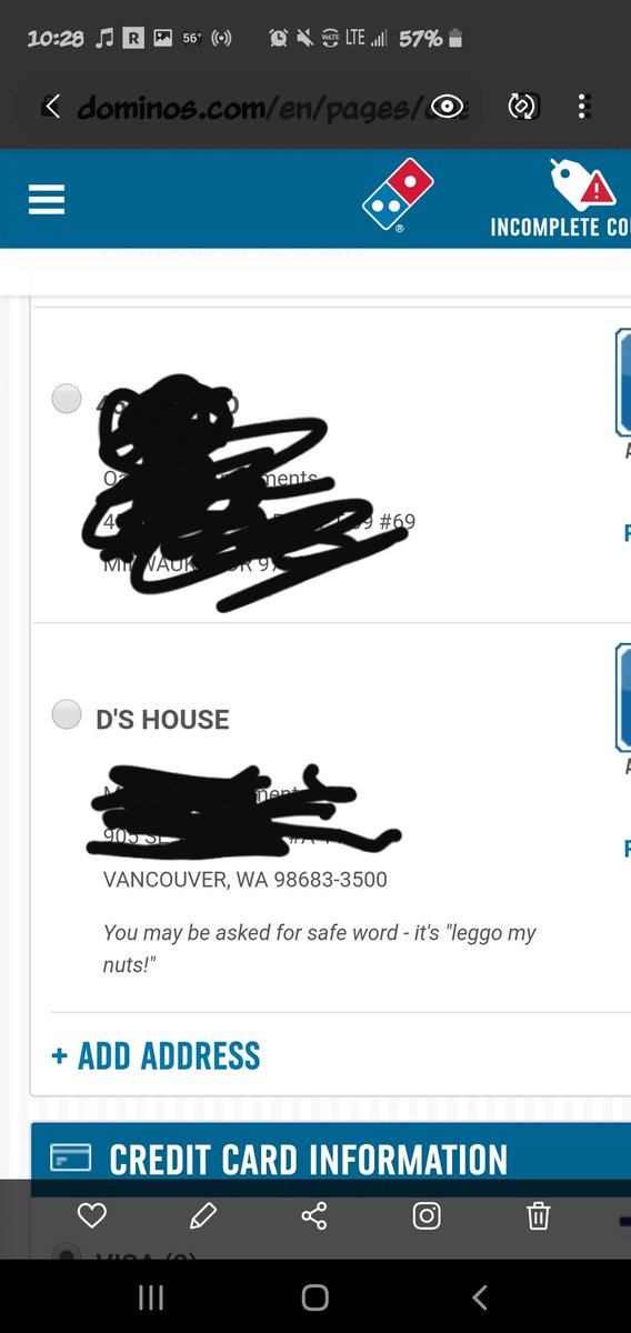 DrivesPdx's tweet photo. Don't leave your Domino's account accessible to your "friends". #dominos #uberdriver #uberdriverwithnolife #letmynutsgo #pdx #lyftdriver #uber #uberfun #lyftlife #dominospizza #portland #avoidthenoid #vancouverwa https://t.co/Yyx9rlsKpf