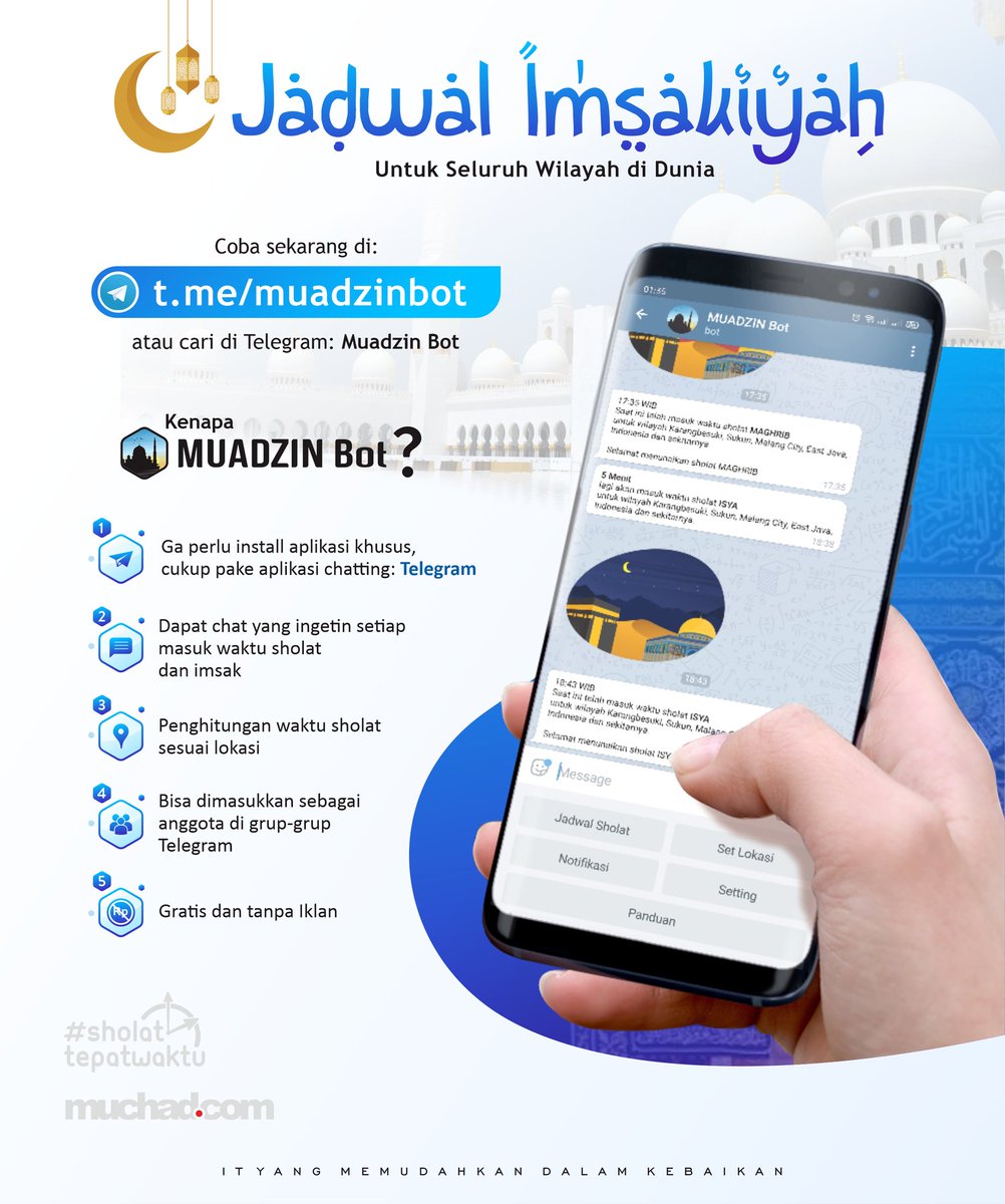 muchad's tweet photo. Selamat Ramadan, yang belum punya jadwal imsak..cukup pakai @telegram dengan kunjungi https://t.co/oYEFvcuUJq #Ramadhan https://t.co/M0CaKbunWt