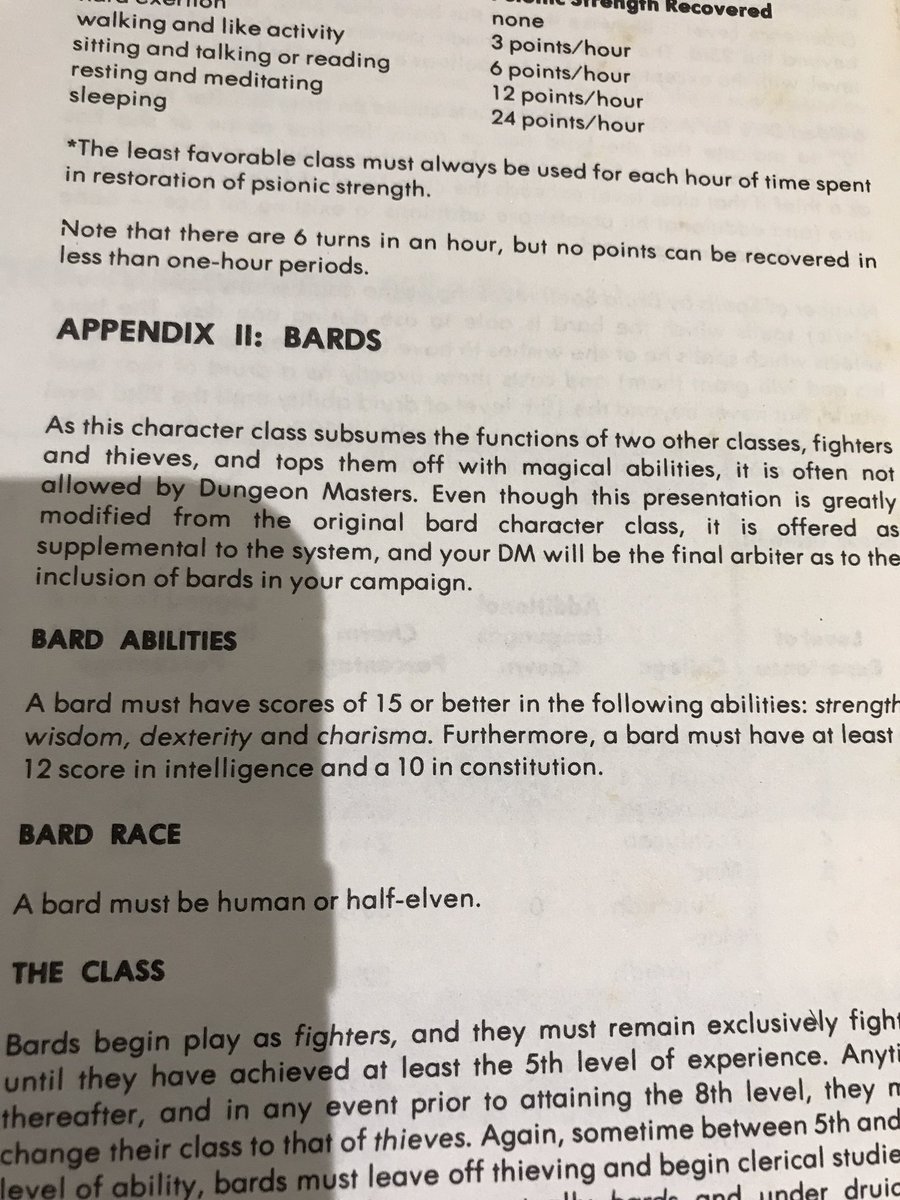 “Here’s a class you probably won’t be allowed to play, but we’re including it anyway”