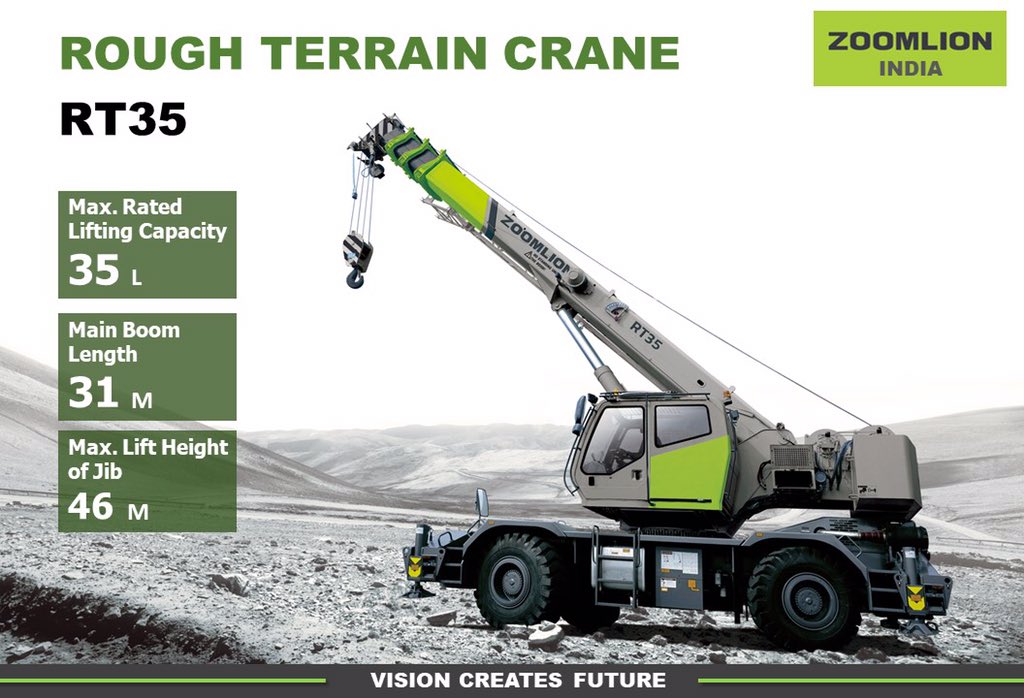 Zoomlion17's tweet photo. #ZoomlionProduct

With max. manoeuvrability &amp; robust drive in narrow job sites, excellent off-road capability, strong gradability, most efficient pick-and-carry operations and single cab design #Zoomlion #RoughTerrainCrane #RT35 is a most powerful performer!

#MobileCrane #Crane https://t.co/Q2AIrCOmNe