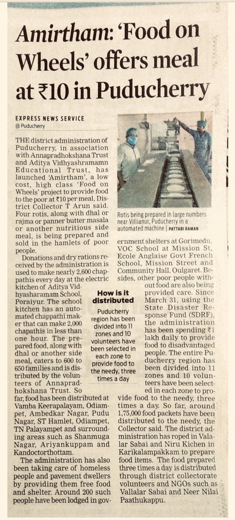 thekiranbedi's tweet image. Puducherry during #COVID 
Thank @AshwaniKumar_92 Chief Sec And his State Team...
And @DocArunt Collector, District Team.