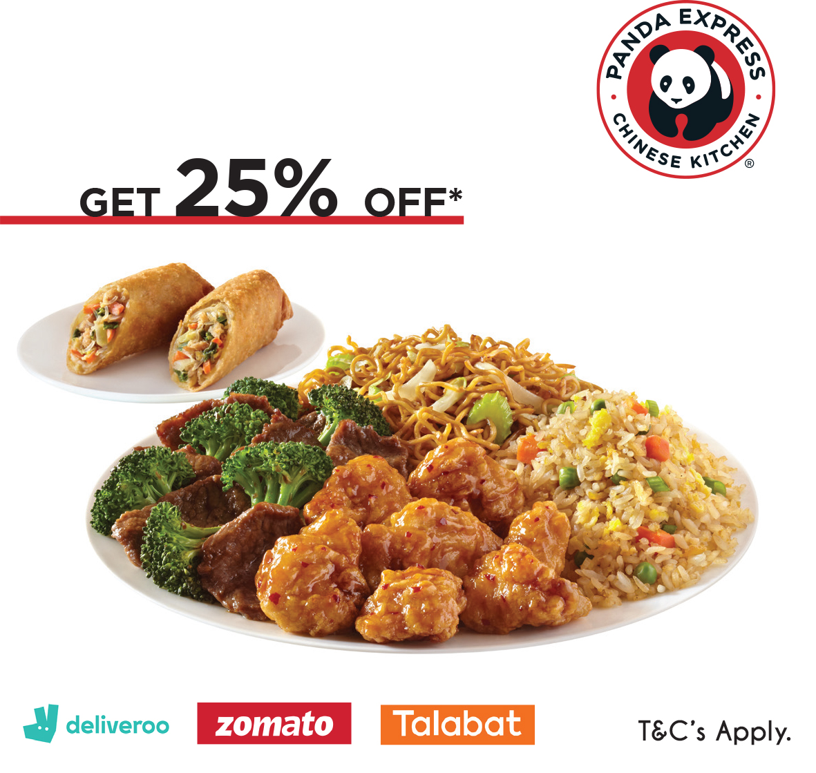 PandaExpressUAE's tweet photo. Quarantined together? Sharing is caring as always! Order now from Deliveroo, Talabat, or Zomato and get an amazing 25%! Let your quarantine partner know we’re all in this together! #StayHome #PandaExpressME #HomeDelivery #Foodies #MyDubai https://t.co/AWWfndsE4d