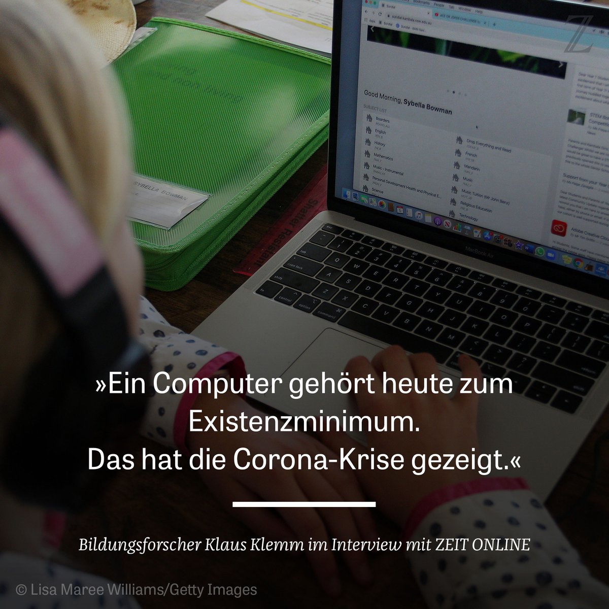 zeitonline's tweet photo. #Kinder in sozial benachteiligten Familien zählen laut Bildungsforscher Klaus Klemm zu den größten Verlierern der #Corona-Krise. Er fordert, die #Schulen für sie zu öffnen. https://t.co/CMpDcBqQa4 https://t.co/FpHgrYKqKk
