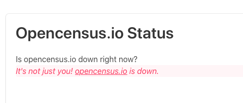 suls's tweet photo. @opencensusio looks like your website is down .. https://t.co/7EiJr0EuRx