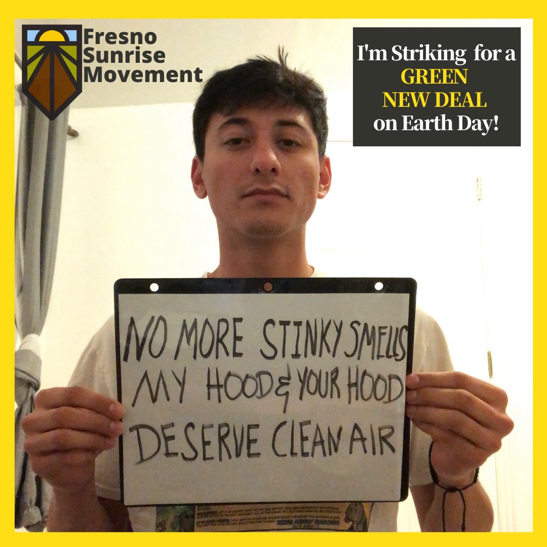 SunriseFresno's tweet photo. We agree with our Recruitment Lead @dave_paredes
We like our air nice and clean. According to the State of the Air report recently released by @LungAssociation, 98% of all Californians live in counties that received F grades for air quality 😰
#CleanUpOurAir #EarthDay2020 https://t.co/NsTTtkrnPh