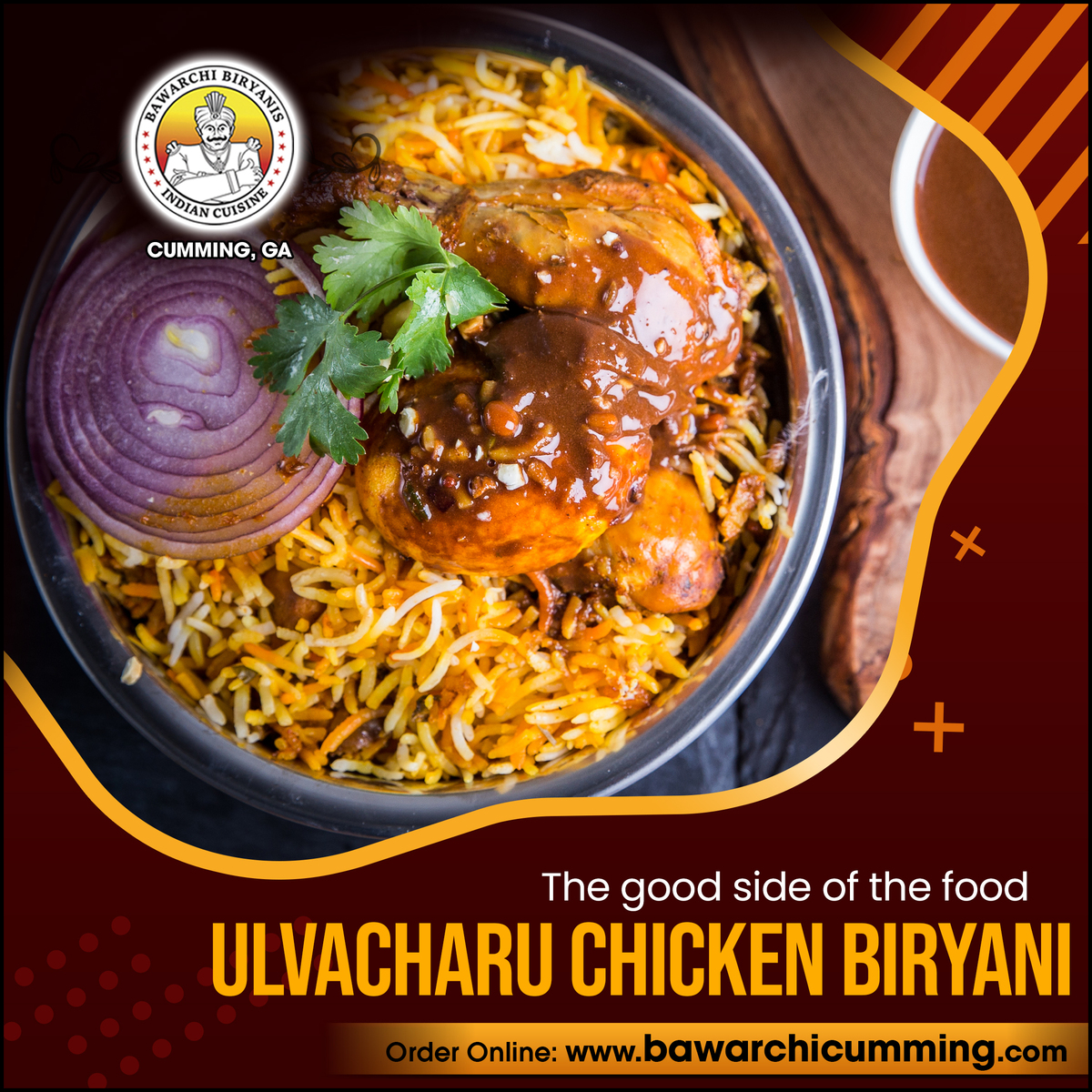 'Ulvacharu Chicken Biryani' had never failed to impress whoever tasted it.😍😋

Order Online📲: bawarchicumming.com

#BawarchiCumming #BawarchiBiryanis #SouthIndianRestaurant #AndhraSpecialBiryani #OrderOnline #orderonlie #specialoffer #indiancuisine #StayHomeStaySafe