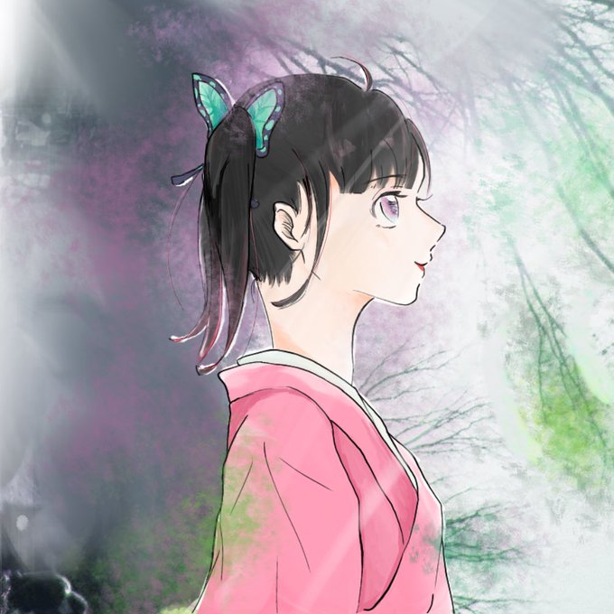 きりちゃさんがTwitterに投稿した栗花落カナヲ(鬼滅の刃)のイラスト。