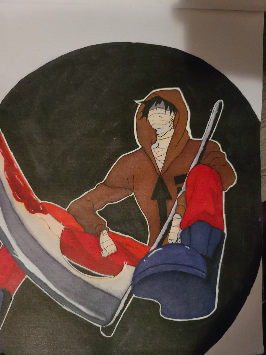 I realized this thread went from  #btsfanart to any and all  #fanart This man, Isaac "Zack" Foster, might be a serial killer but I love him  #angelsofdeath  #satsurikunotenshi This is my first time using alcohol markers by the way