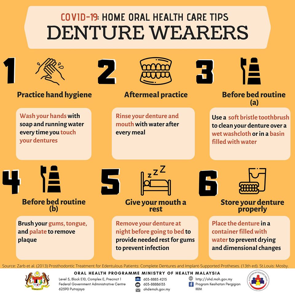 Kkm Portal Myhealth On Twitter Covid 19 Tips Penjagaan Kesihatan Mulut Di Rumah Untuk Pemakai Gigi Palsu Sumber Fb Program Kesihatan Pergigian Kkm Https T Co Hnfpmf95em Twitter