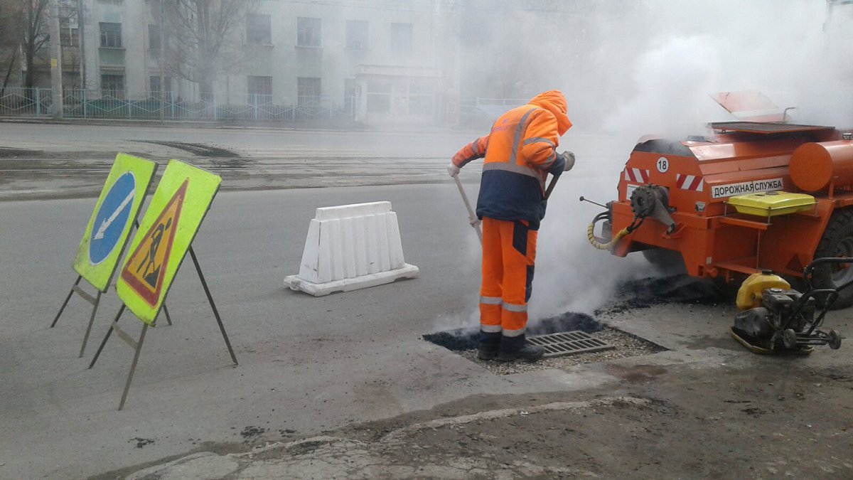 Восстановление асфальтобетонного покрытия после ремонта дождеприемного колодца на пр. Кирова