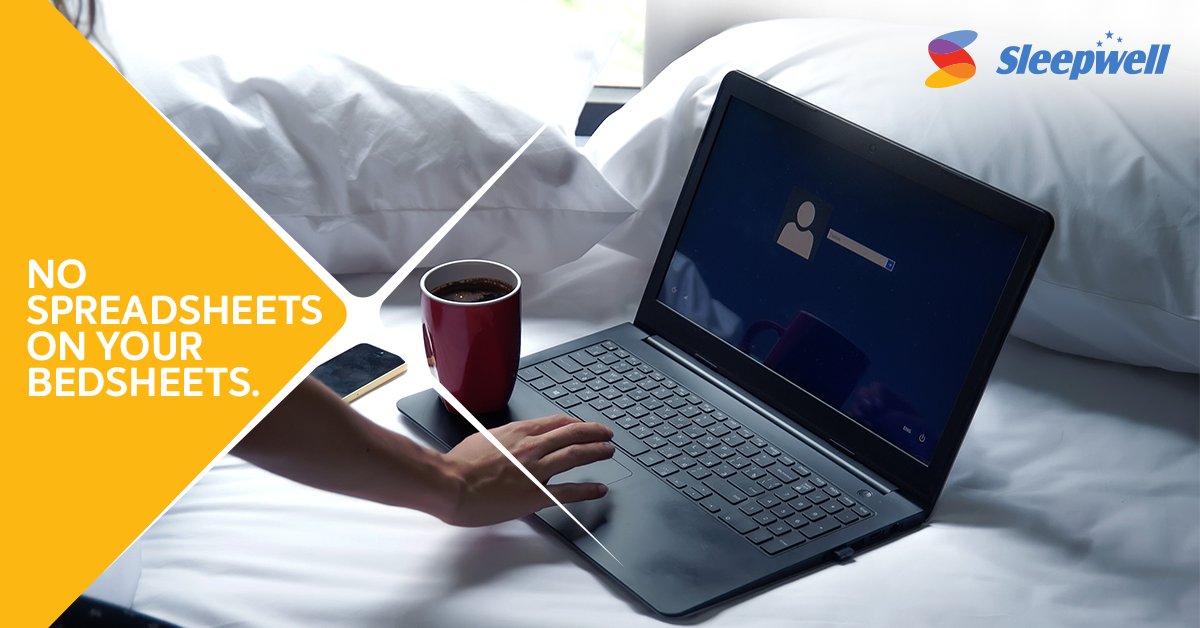 mysleepwell's tweet photo. Don’t let your bed become your workstation during #lockdown2. It's important to separate your work space and you’re your personal space. Safeguard your happy #8HoursOfSleep #NotInBed #StaySafeWithSleepwell https://t.co/nmdbQy8oyO