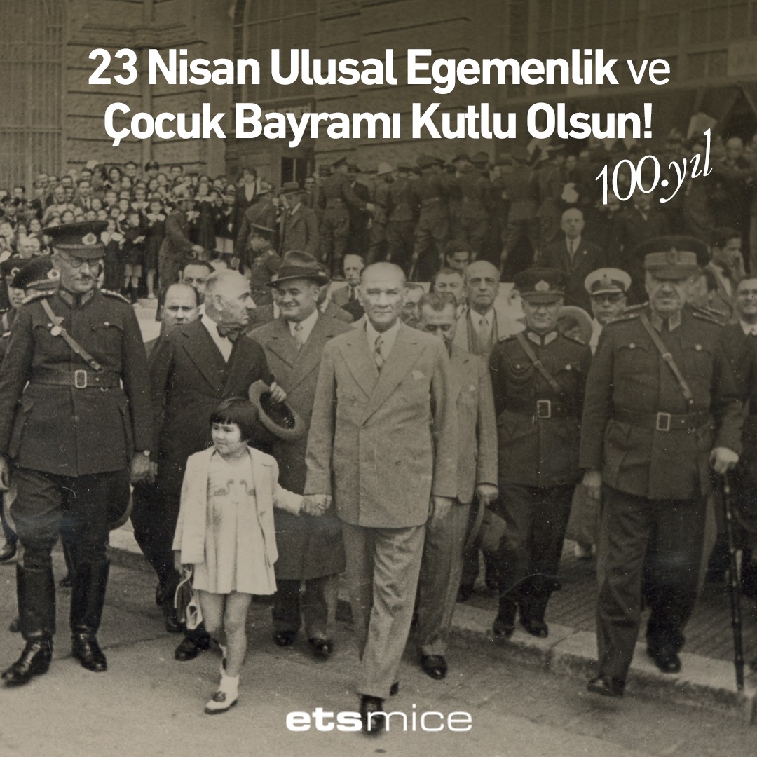Egemenliğimizin 100. yılında, geleceğe umutla bakmamızı sağlayan çocuklarımızın ve bizlerin 23 Nisan Ulusal Egemenlik ve Çocuk Bayramı kutlu olsun. #etsmice #UlusalEgemenlikveÇocukBayramı #100yıl #23Nisan