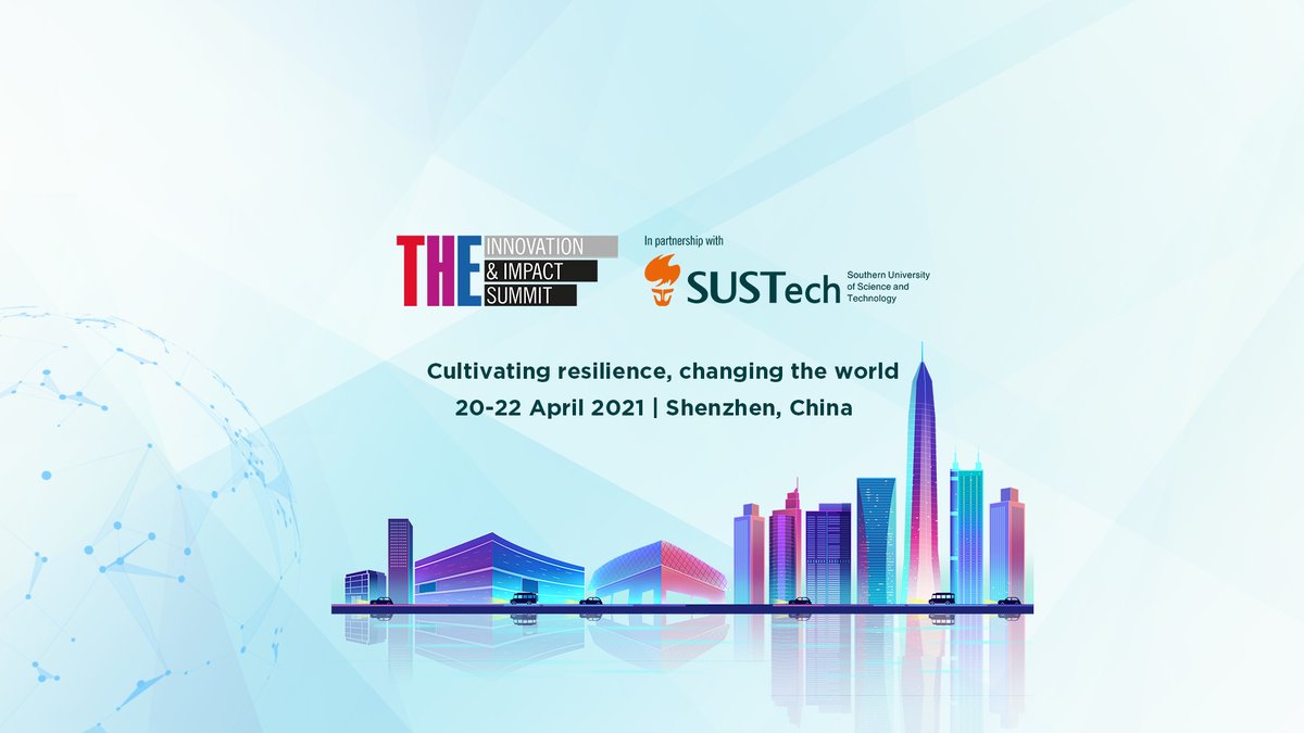 SUSTechSZ's tweet photo. BREAKING NEWS: #SUSTechSZ will host the 2021 @timeshighered Innovation &amp; Impact Summit in #Shenzhen in April 2021 #THEglobalimpact Thanks @Phil_Baty for your ongoing support! https://t.co/RRIkavdZps https://t.co/NysrJNfViZ
