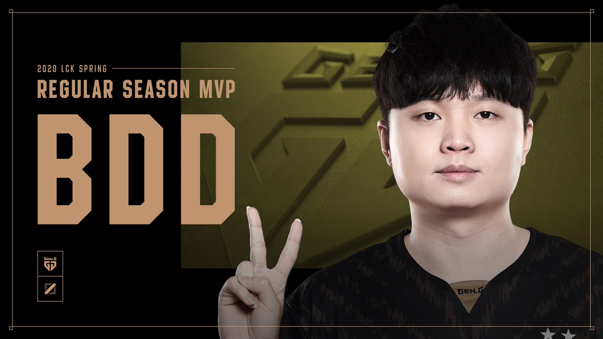 kenzi131's tweet photo. #LCK Spring Regular Season MVP bdd  .@Bdd990301 @GenG_KR (pic=Riotgames) https://t.co/o6i0XHqy3L