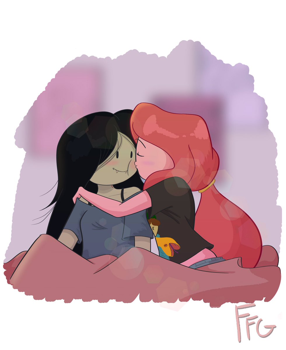 Rewatched a couple of episodes of Adventure time. So I decided to draw pb  and marcy... and as an added bonus, Prince Gumball and Marshall lee as well  :3 xD #adventuretime #fanart #, image size:981x1200