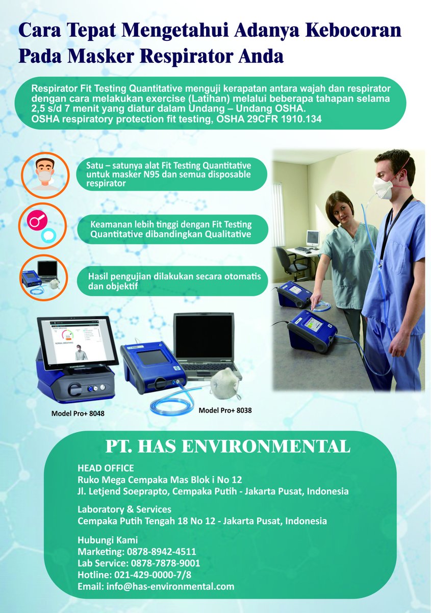 HASEnvironment1's tweet photo. Pastikan Masker Anda dapat Melindungi dari COVID 19 Virus.

Portacount Pro+
Respirator Fit Testing Quantitative

More Info :
https://t.co/eM5fKKj6si
https://t.co/9H1WGST8E0

#hasenvironmental #monitoringudara #monitoringair  #COVID19 #health #WHO #coronavírus https://t.co/LseVqzXMQL