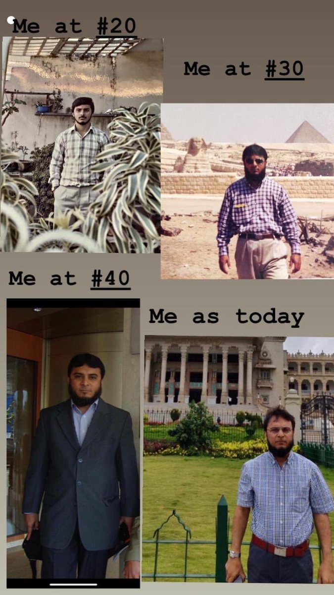 tsareshwala's tweet photo. #MeAt20 #MeAt30 #MeAt40 wow Unfortunately, the clock is ticking, the days & Years are going by.
Be thankful for what you are..Don’t regret your past, handle your present with confidence & Prepare for future without fear. Keep the faith and drop the fear. https://t.co/MuZjKfyhLE