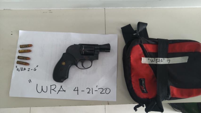 LOOK: Police say this was the .38 caliber revolver and live ammunition found inside Winston Ragos' handbag. | via  @raffsantos