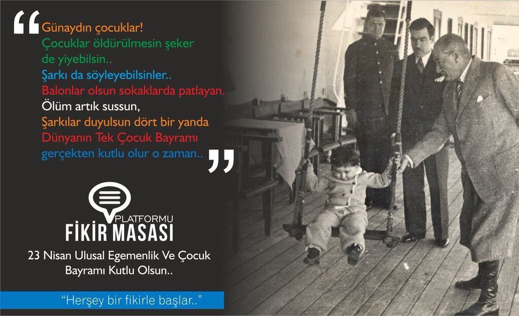 23 Nisan Ulusal Egemenlik ve Çocuk Bayramı kutlu olsun. Daha özgür daha sağlıklı günlerde bir arada kutlamak arzusuyla.