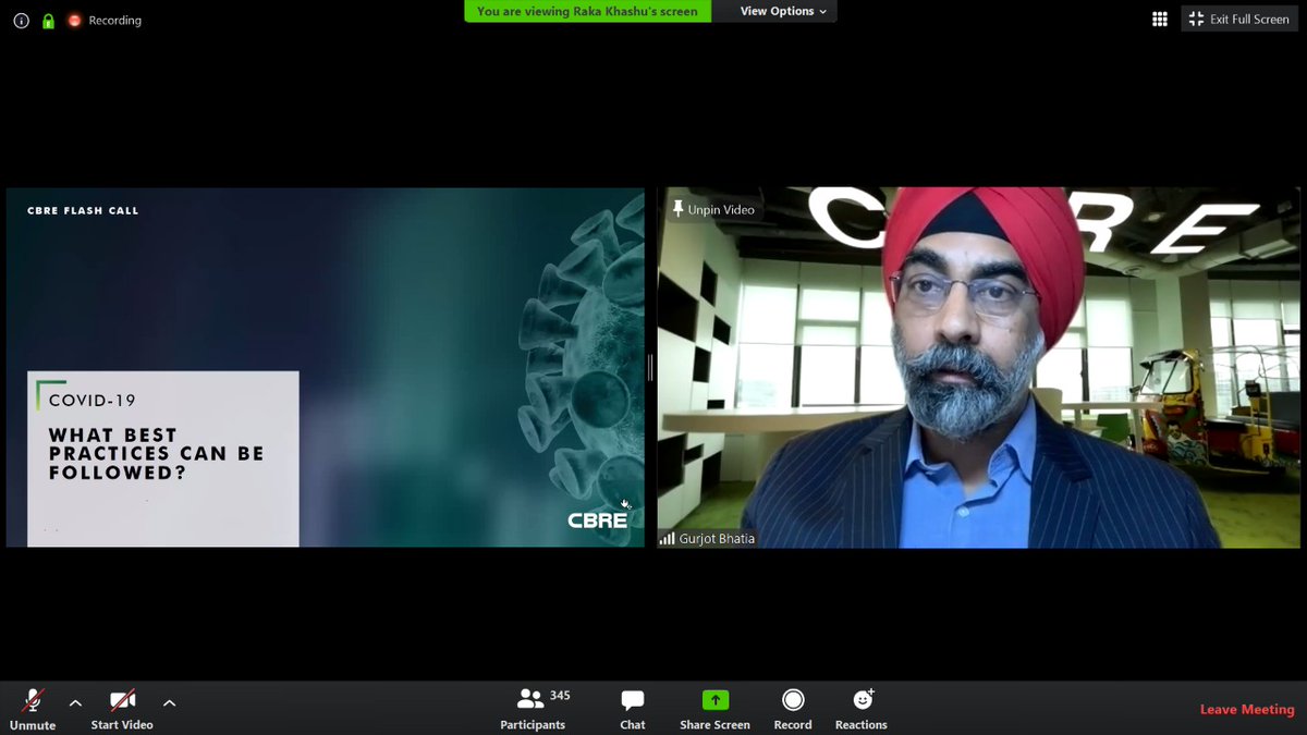 CBRE_India's tweet photo. #CBRELive
Further elaborating on the learning shared by our leaders,
@gurjotsbhatia annotates on the robust practices around design development, execution and site operation which can help establish a strong comeback plan post #COVID19
#PJM #CBREConnect #IamCBRE @CBREPJM https://t.co/PlzkcAEGKi