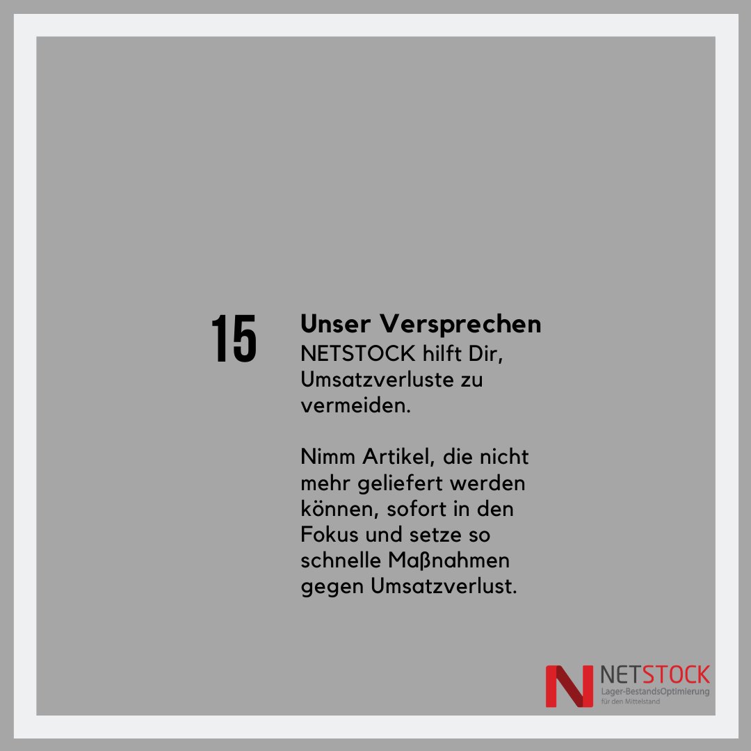 NetstockDe's tweet photo. Unser Versprechen N° 15. https://t.co/bnWQJggQEZ