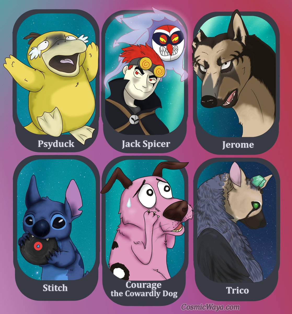 Cosmic_Waya's tweet photo. 🌟Choose Your Fighter🌟
Finally had the time to finish the #sixfanartschallenge!  
Thank you everyone for your suggestions! 🤗
I love how it all turned out, kept me interested the whole time!  I even thought of doing more than six! 🤣 https://t.co/Pnf8MJjX1s