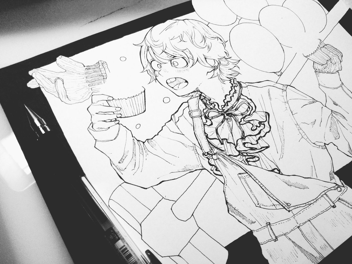 集中力切れた 線画終わらん 神無月ピヨ の漫画