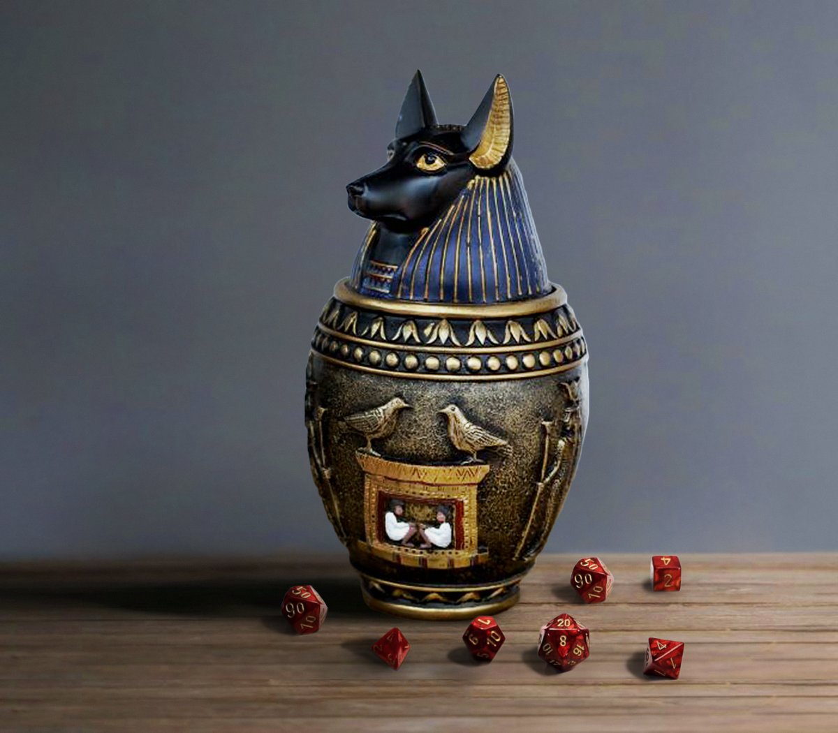 NatTabletop's tweet image. Less than 48 hours to get your Anubis Dice Holder! Can we hit the next thousand? kck.st/2VNmiIn

#dnd #dnd5e #ttrpg