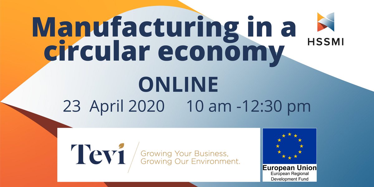 Today at 10am, with expert guest speaker  @HSSMI, we'll be talking  #circulareconomy and  #manufacturing. Follow the conversation live here on Twitter, as we cover Waste, Supply Chain, Buy-in, Design and Business Models that will improve resource use and  #resilience.