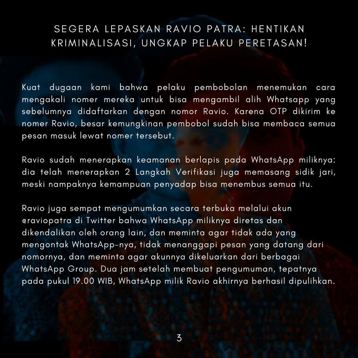 _pamflet's tweet photo. Don’t let the bastards grind you down #bebaskanravio ✊🏻✊🏻 https://t.co/AbwKhfF46K