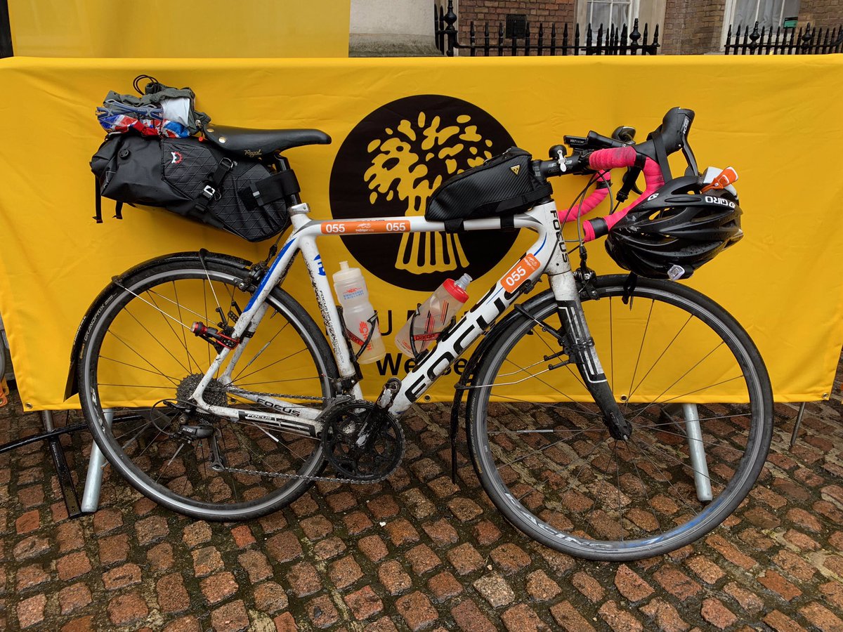 TrafalgarWay's tweet photo. It’s #tbt to the @nfum_wessex 2019 Ride the Trafalgar and 4 of the bicycles, machines or trusty steeds* (*delete as appropriate) that successfully delivered their travelling companion to the finish line of #TheWay2019 🚲🚲🚲🚲
#longdistancecycling 
#endurancecycling #ultracycling https://t.co/bAYQ3eNMM7