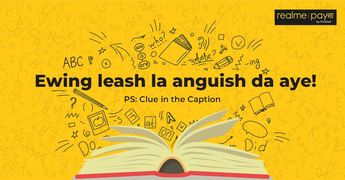 realme_PaySa's tweet photo. Think you can talk English, walk English and laugh English? Then guess the Gibberish with a comment down below!
#GuessTheGibberish #Language #WalkEnglish #TalkEnglish #English #Gibberish #Day https://t.co/wN8TPCUUSI