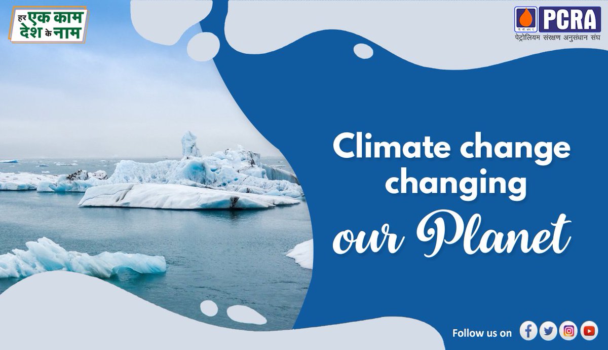 pcraindia's tweet photo. The Arctic will be free of ice by 2040 if we do not control global temperatures. Let’s adopt a green lifestyle to reduce our carbon footprint and save our home. 
#HarEkKaamDeshKeNaam #ConserveFuture #PCRA https://t.co/VBs3jz8p0E
